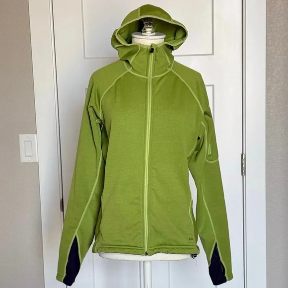 REI Ladro Polartec Hooded Full Zip Jacket Women's Size M Green - Picture 3 of 10